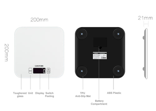 GASON C1 Mini Kitchen Scales Electronic  Precision Measure Tools Balance Digital Gram Cooking Food Glass LCD Display 15kg/1g