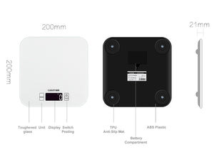 GASON C1 Mini Kitchen Scales Electronic  Precision Measure Tools Balance Digital Gram Cooking Food Glass LCD Display 15kg/1g