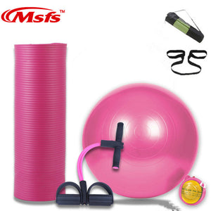 Yoga Mat Set 10mm Fitness Gym Yoga Ball Ballon Fitball Rope Skipping Pilates Ball Exercise Mat Yoga Set