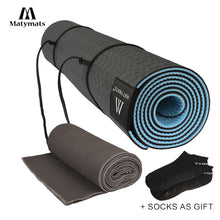 Matymats Yoga Mat Set High Quality Non Slip TPE Mats Thick 1/4 with Yoga Towel Starter preferred Free Socks